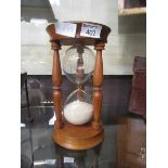 An oversized hourglass