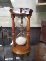 An oversized hourglass