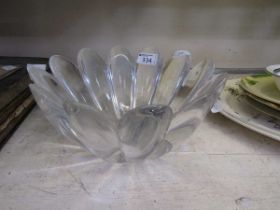 A mid-20th century style crystal glass bowl by Orrefors of Sweden