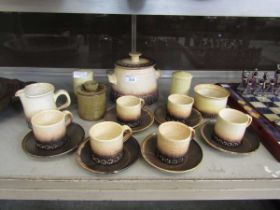 A selection of Iden Pottery tableware to include cups, saucers, tureen, etc