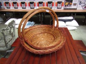 Two wicker flower baskets