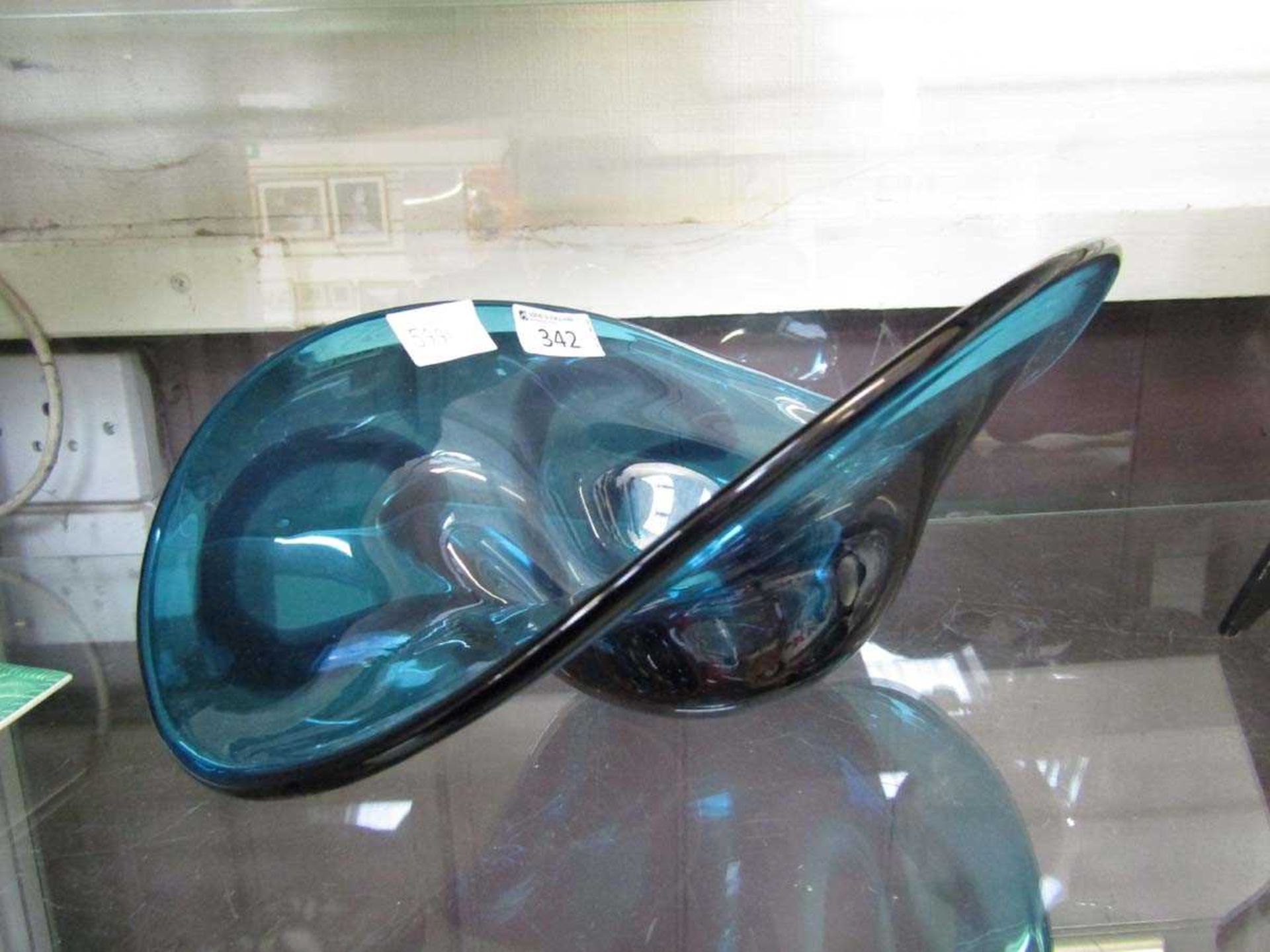 A modern blue/turquoise bowl