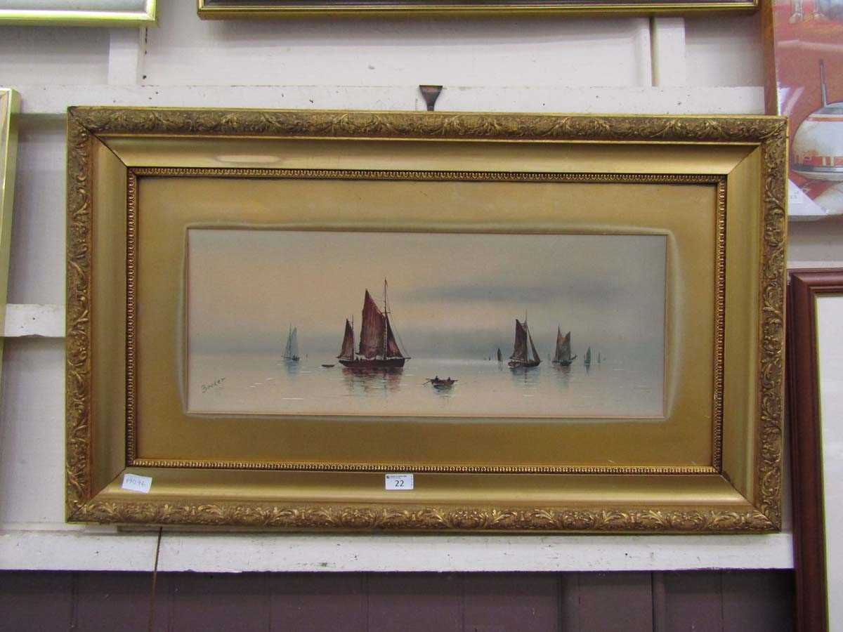 A gilt framed watercolour of sailing boats signed bottom left Becket