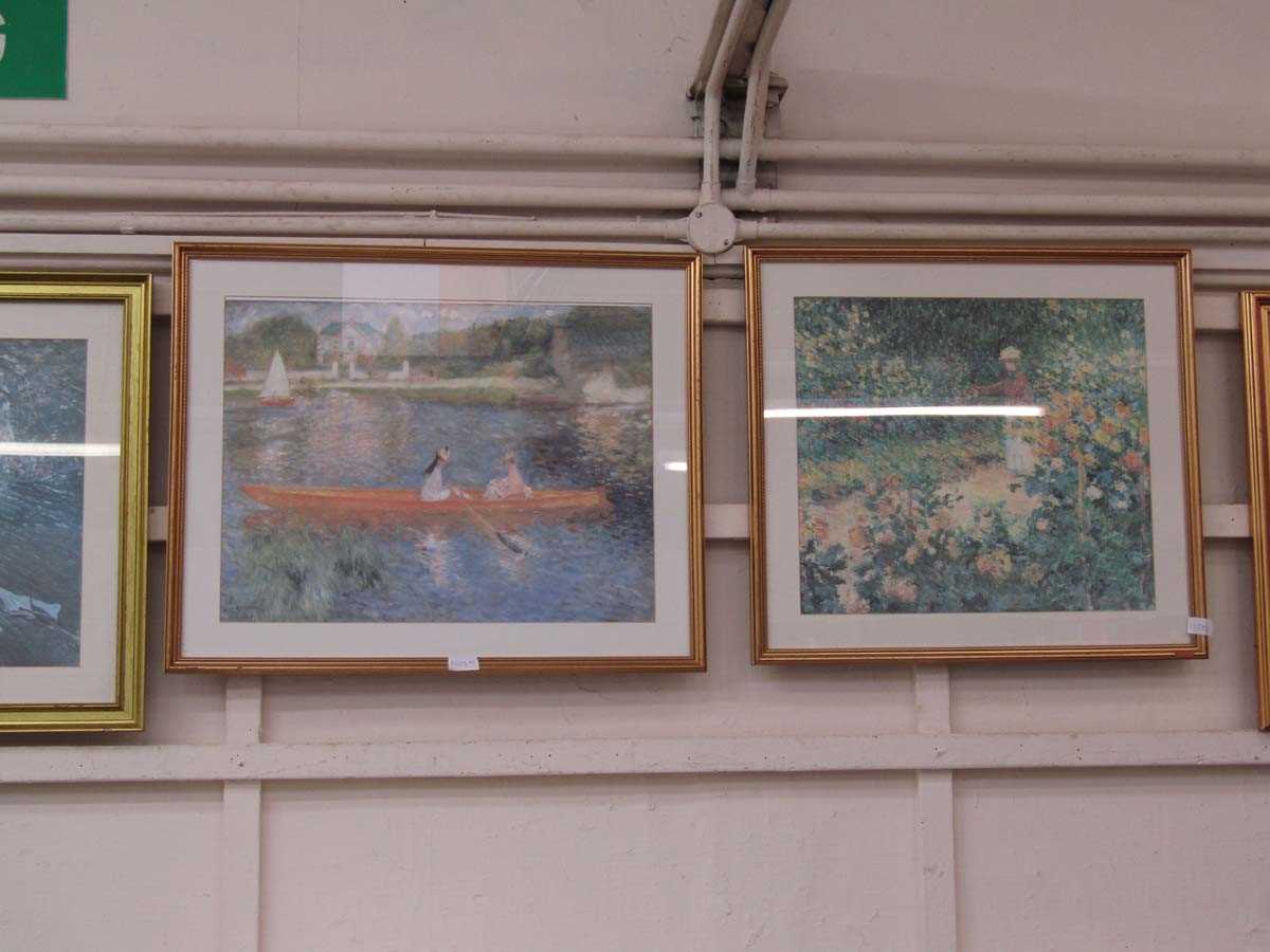 A collection of five framed and glazed prints of garden scenes and young ladies - Image 2 of 2