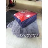 +VAT A packaged large DreamLand Hygge Days warming throw along with two other grey throws