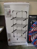 +VAT A boxed Black and Decker three tier heated airer