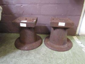 Two Victorian cast metal inspection chambers