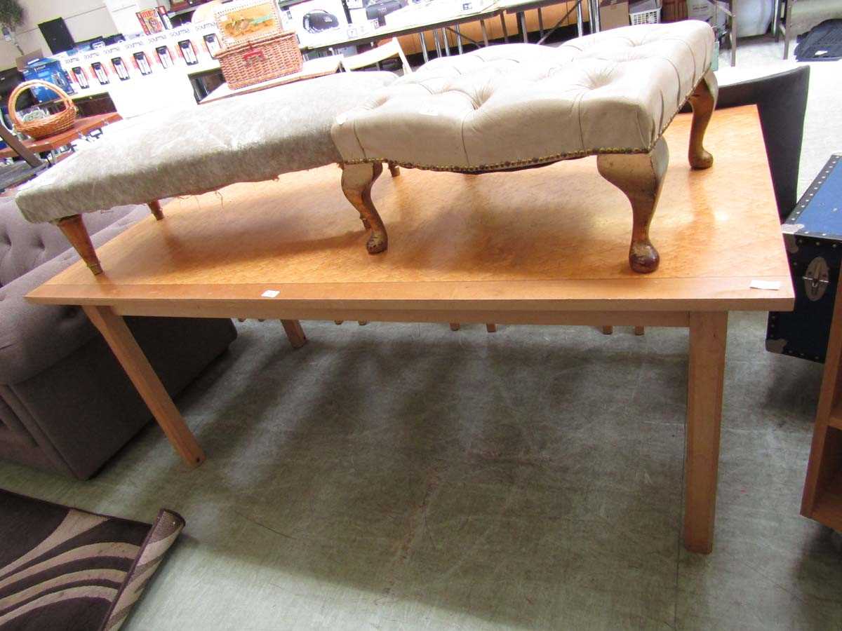 A modern bird's eye maple effect topped folding dining table - Image 2 of 2