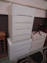 Two white painted chests of drawers