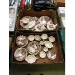 Two trays of Johnson Bros 'Olde English Countryside' ceramic tableware