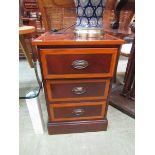 A reproduction mahogany inlaid three drawer chest by John Tanous Ltd