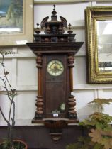 A late Victorian mahogany Vienna wall clock