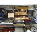 A part canteen of Arthur Price flatware along with other pieces of cased flatware to include