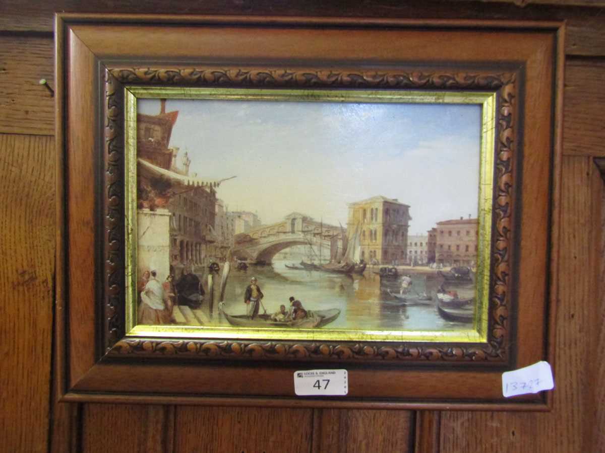 A modern framed oleograph of a Viennese scene