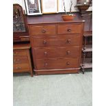 A late Victorian mahogany chest of two short over three long drawers (Minus back feet)