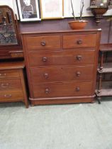 A late Victorian mahogany chest of two short over three long drawers (Minus back feet)