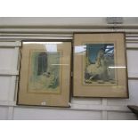 A pair of early 20th century framed and glazed prints of ballerina