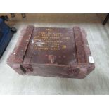 A wooden ammunition box