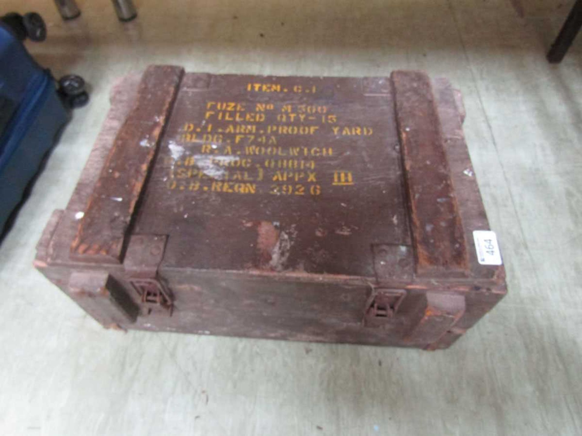 A wooden ammunition box