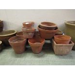 A selection of clay garden pots