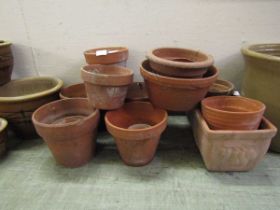 A selection of clay garden pots