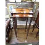 A pair of mahogany marquetry occasional tables