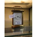 A brass and five glass carriage clock by The London Clock Co Winder stuck. Key present. Unlikely