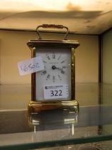 A brass and five glass carriage clock by The London Clock Co Winder stuck. Key present. Unlikely