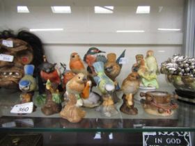 A selection of ceramic birds
