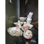 A selection of Royal Crown Derby ware in the Derby Posy design to include jug, trinkets, salt &