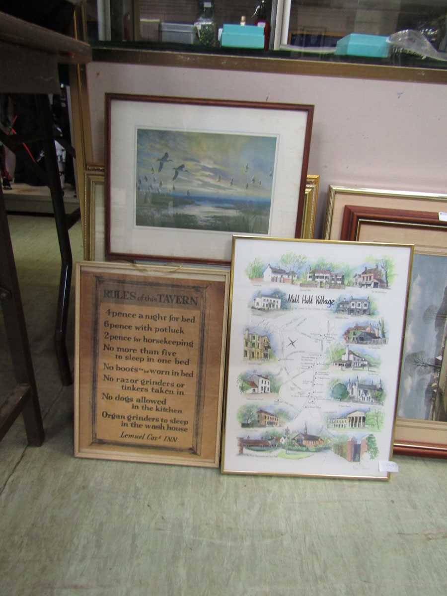 A selection of framed and glazed pictures and framed prints