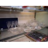 A large selection of crystal glassware to include Edinburgh Crystal drinking glasses, glass