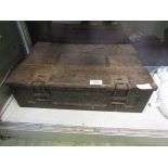 A metal ammunition box