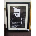 A framed and glazed print from 'The Prisoner', reading 'I Will Not Be Pushed, Filed, Stamped,