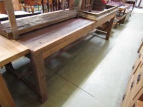A substantial modern rectangular dining table (Minus screws for legs)