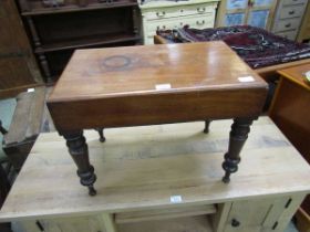 A Victorian mahogany commode stool with liner