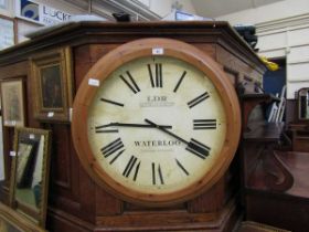 A modern pine circular quartz clock 'Waterloo'