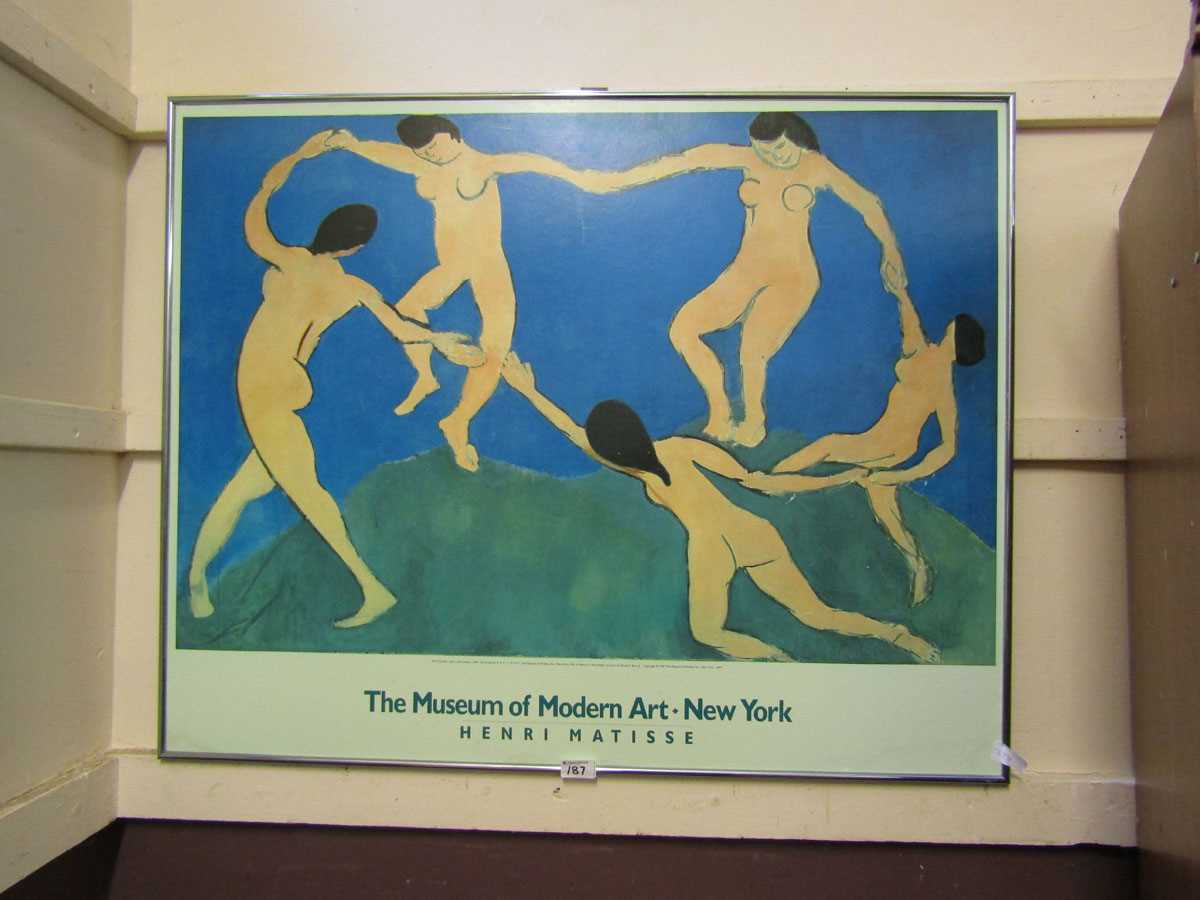 A framed and glazed Henri Matisse advertising poster for the Museum Of Modern Art of New York