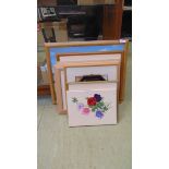 A selection of modern framed and glazed watercolours, cottage scenes, coastal scenes, etc
