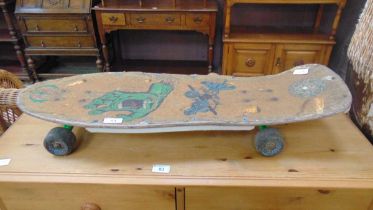 A 1980s skateboard