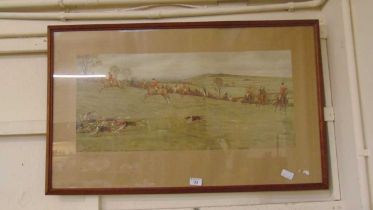 A framed and glazed hunting print after Cecil Aldin