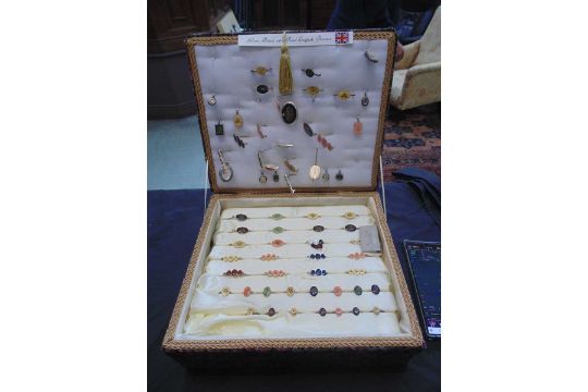 A cased collection of plated costume jewellery 'The English Country Garden From Real Flower - Image 1 of 3