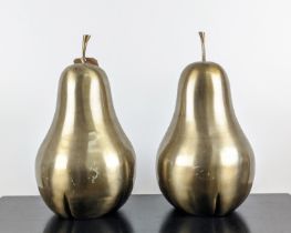 PAOLO MOSCHINO PEAR SCULPTURES, a pair, gilt finish, 48cm H approx. (2)