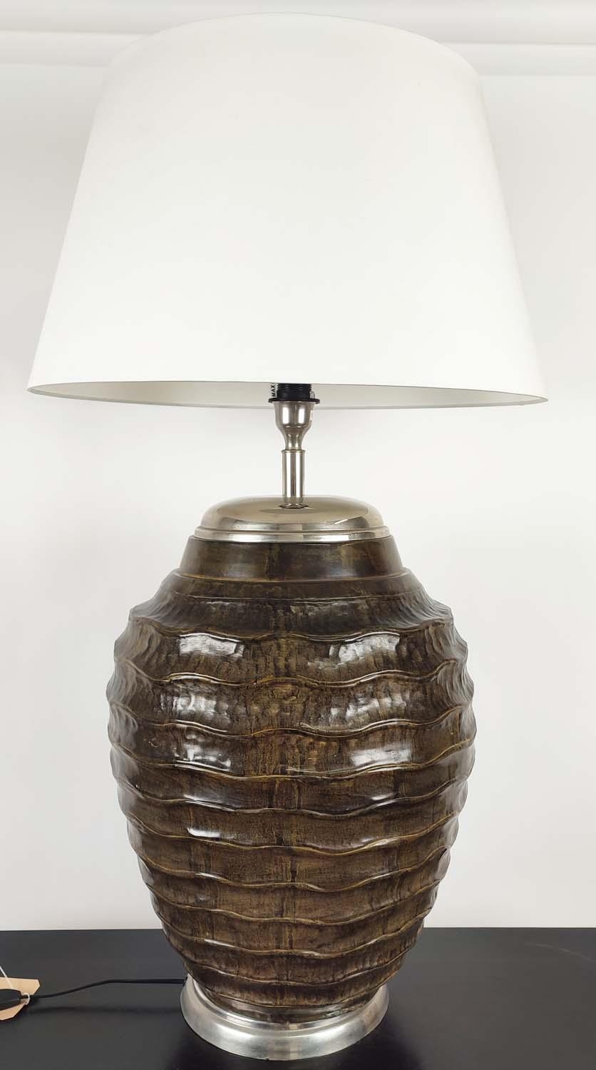 TABLE LAMPS, a pair, contemporary oversized design, with shades, 100cm H. - Image 3 of 7