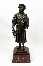 BRONZE, ALBERT HAMBUESIN (1850-1938) 'Le Crieur Public', foundry mark 'Cie Des Bronzes' on breche