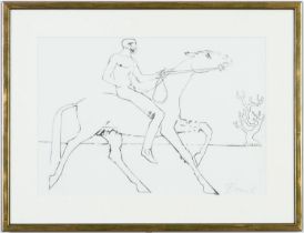 ELISABETH FRINK, Aesops Fables 1968 – Man on Horseback, hand signed original lithograph, edition: