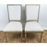 SIDE CHAIRS, a pair, contemporary country house style, neutral upholstered, 102cm H. (2)