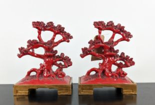 PAOLO MOSCHINO KYOTO SEA CORAL SCULPTURES, a set of four, 35cm H, red finish. (4)