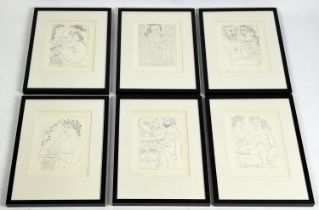 PABLO PICASSO, 'Vollard suite 1930-7', a set of six lithographs, 27cm x 20cm, framed. (6)