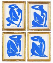 HENRI MATISSE, a set of four, Blue Nudes in vintage gilt frames Nu Bleu VI, Nu Bleu III, Nu Bleu